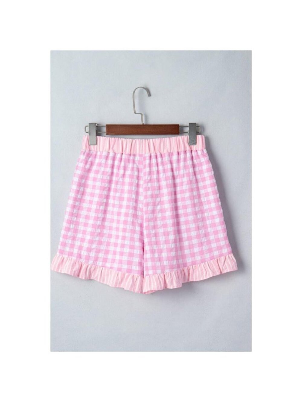 Gingham Ruffle Hem Shorts - Picture 6 of 11